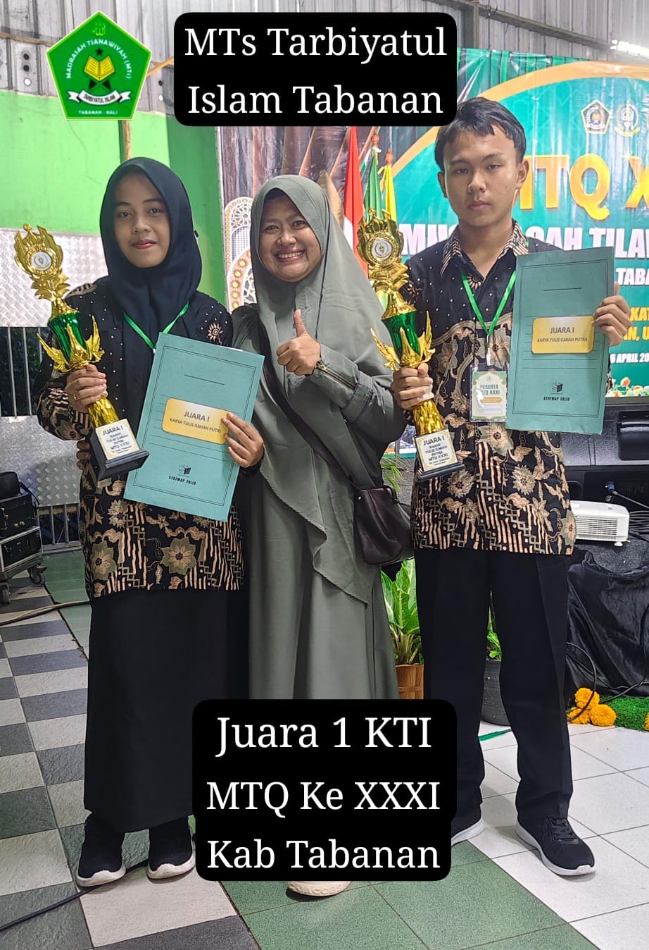 Juara 1 Karya Tulis Ilmiah (KTI) MTQ Ke-XXXI Tingkat Kabupaten Tabanan